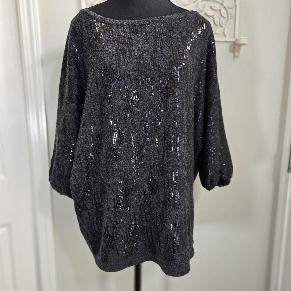 Rachel Roy Grey Sequin Sweater